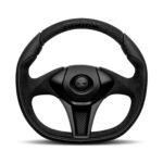 MOMO GT50 2.0 Black Edition Steering Wheel 350mm - Black Alcantara / Black Leather / Black Spokes