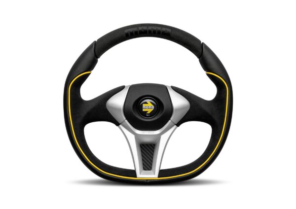 MOMO GT50 2.0 Steering Wheel 350mm - Black Alcantara / Black Leather / Black Spokes