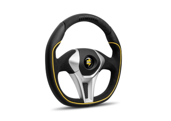MOMO GT50 2.0 Steering Wheel 350mm - Black Alcantara / Black Leather / Black Spokes