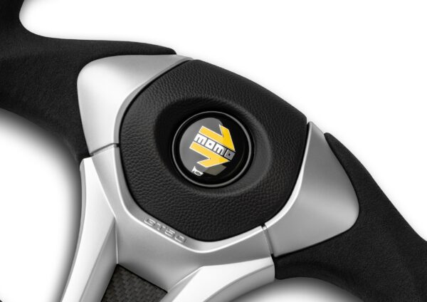 MOMO GT50 2.0 Steering Wheel 350mm - Black Alcantara / Black Leather / Black Spokes