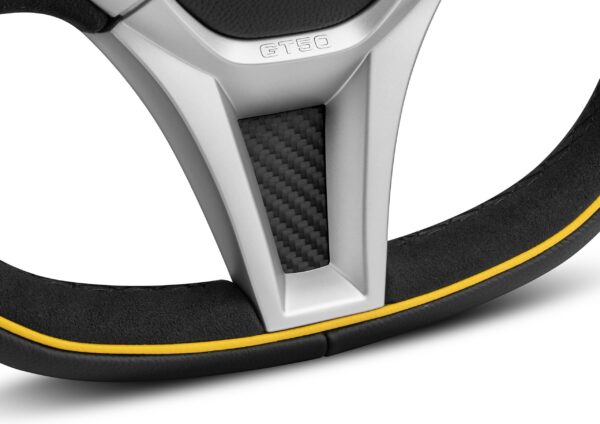 MOMO GT50 2.0 Steering Wheel 350mm - Black Alcantara / Black Leather / Black Spokes