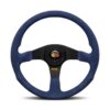 MOMO Corse 2.0 Steering Wheel 350mm - Blue Suede Leather / Black Spokes