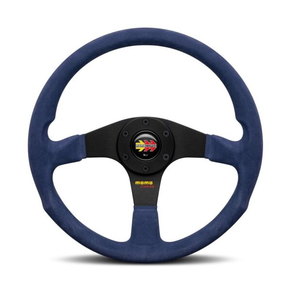 MOMO Corse 2.0 Steering Wheel 350mm - Blue Suede Leather / Black Spokes