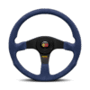 MOMO Corse 2.0 Steering Wheel 350mm - Blue Suede Leather / Black Spokes