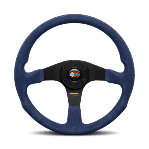 Momo-Corse-2.0-suede-01 MOMO Corse 2.0 Steering Wheel 350mm - Blue Suede Leather / Black Spokes