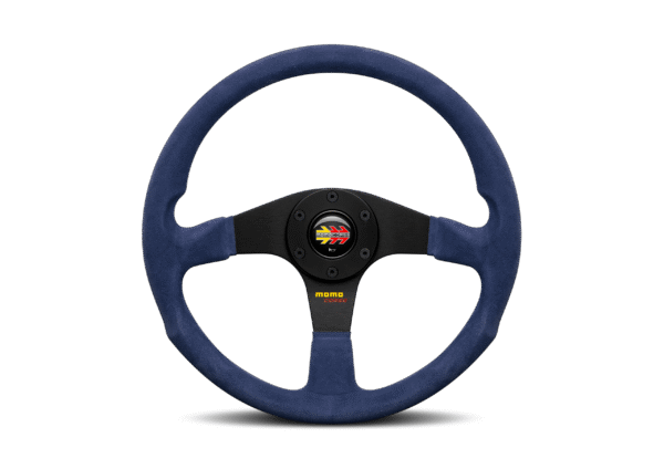 MOMO Corse 2.0 Steering Wheel 350mm - Blue Suede Leather / Black Spokes