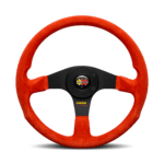 MOMO Corse 2.0 Steering Wheel 350mm - Red Suede Leather / Black Spokes