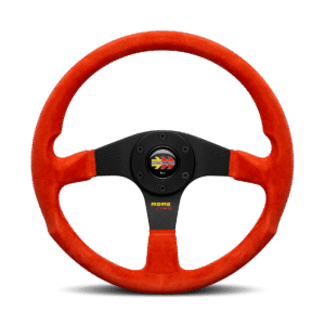 Momo-Corse-2.0-suede-02 MOMO Corse 2.0 Steering Wheel 350mm - Red Suede Leather / Black Spokes