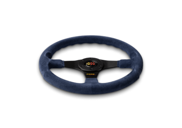 MOMO Corse 2.0 Steering Wheel 350mm - Blue Suede Leather / Black Spokes