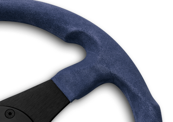 MOMO Corse 2.0 Steering Wheel 350mm - Blue Suede Leather / Black Spokes