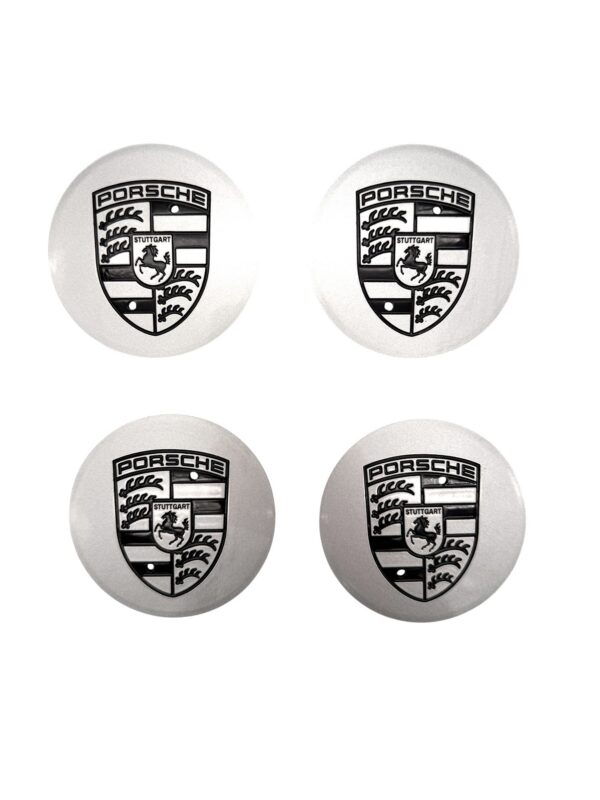 9933613030061M 4pcs Porsche Wheel Cap For 911 (993) - 4 pcs set - Silver Base / Black Crest
