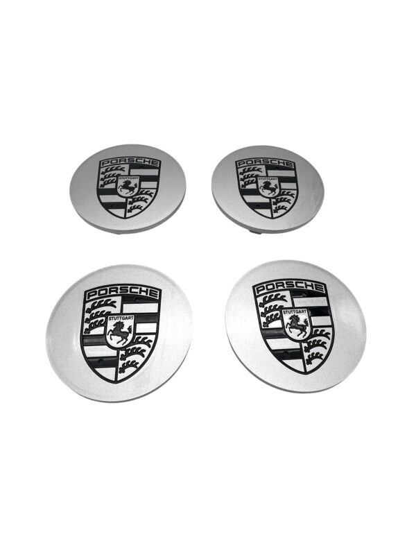 9933613030061M Porsche 911 Porsche Wheel Cap For 911 (993) - 4 pcs set - Silver Base / Black Crest