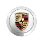 Porsche Wheel Cap For 911 (993) - Silver Base / Colored Crest