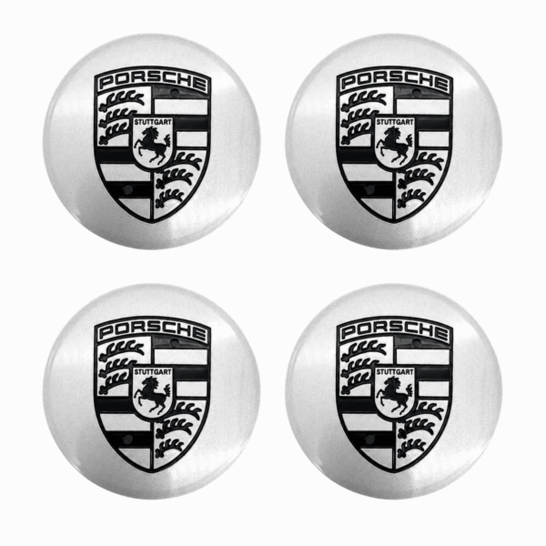 Porsche 9933613030061M Porsche Wheel Cap For 911 (993) - 4 pcs set - Silver Base / Black Crest