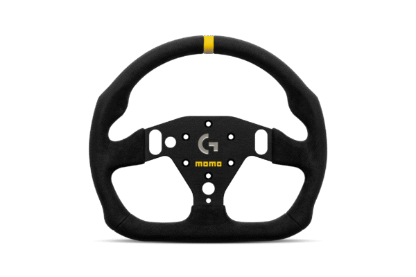 SIM-GT-PRO-320-01 MOMO × Logitech SIM GT-PRO 320 - Black Suede / Black Spokes