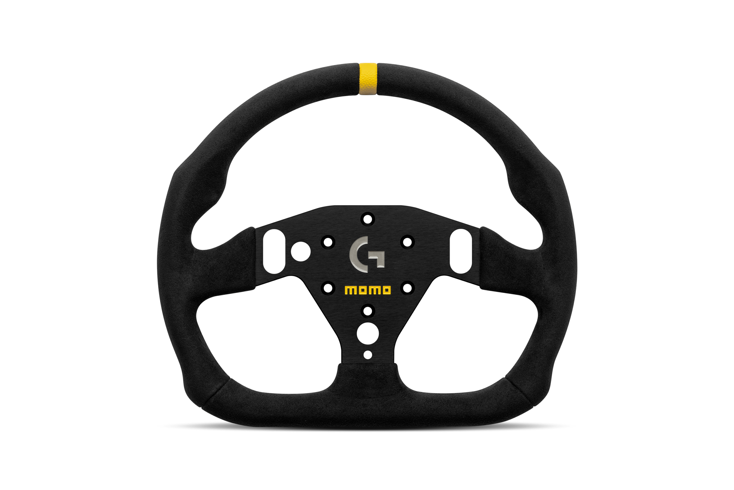 SIM-GT-PRO-320-01 MOMO × Logitech SIM GT-PRO 320 - Black Suede / Black Spokes - Image 1