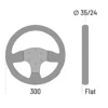 015P300SN_02 Sparco P-300 Logo 300mm Steering Wheel - Black Suede / Black Spokes