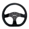 015R353PSN_01 Sparco R-353 Logo 330mm Steering Wheel - Black Suede / Black Spokes