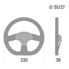 015R353PSN_02 Sparco R-353 Logo 330mm Steering Wheel - Black Suede / Black Spokes